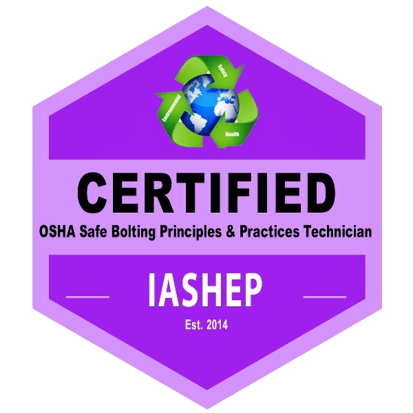 Certified OSHA Safe Bolting Principles and Practices Technician (COSBPPT) Badge